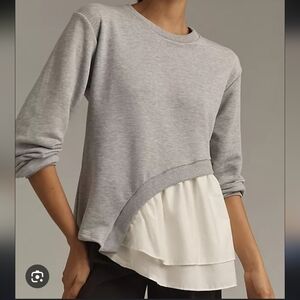 Maeve Asymetrical Twofer Sweatshirt